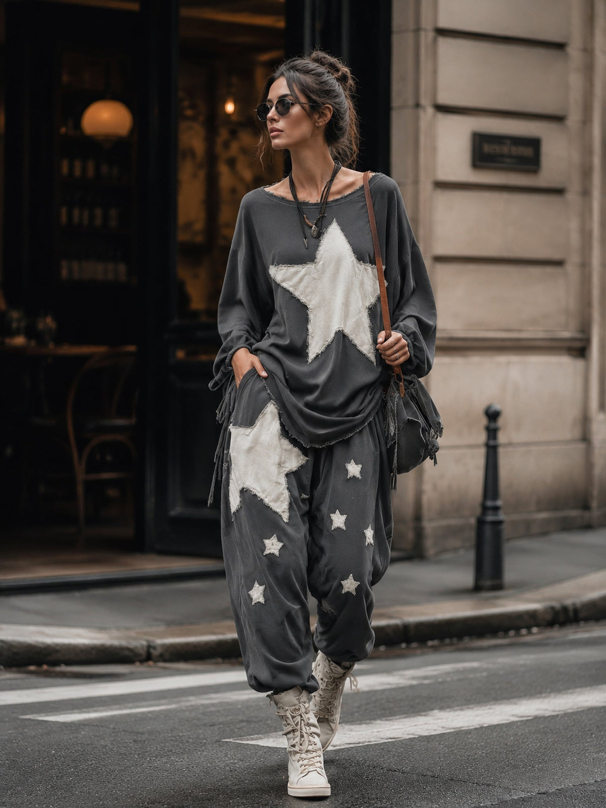 Estela | Conjunto de sudadera y pantalón con estrellas