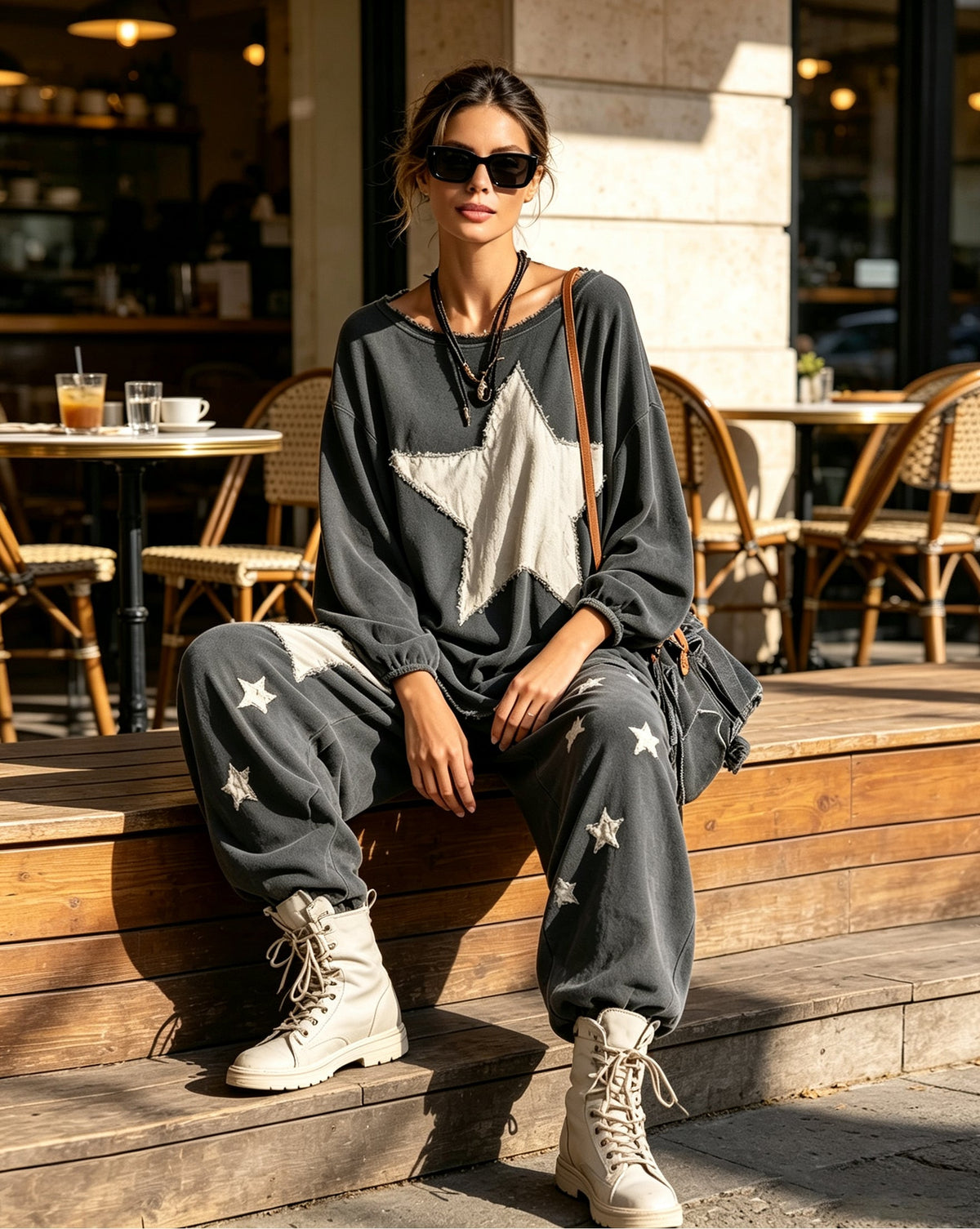Estela | Conjunto de sudadera y pantalón con estrellas