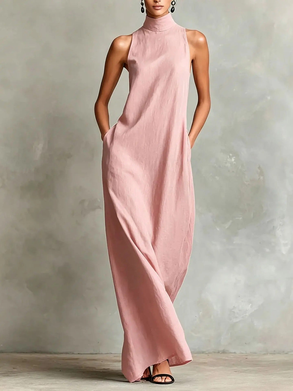 Silvia | Vestido Largo de Cuello Alto