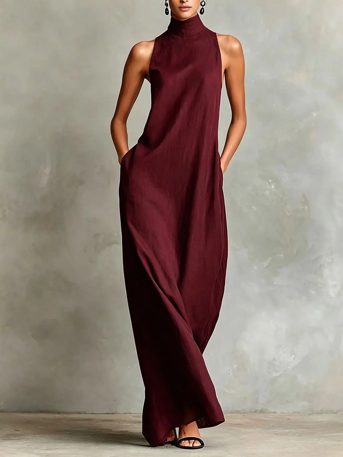 Silvia | Vestido Largo de Cuello Alto